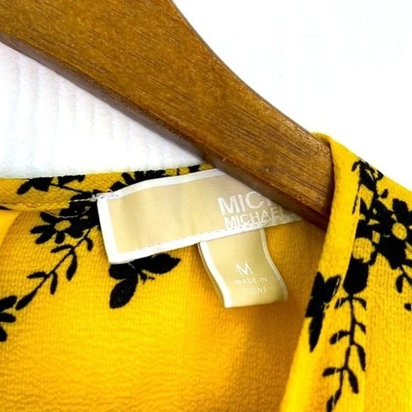 Michael Kors - Botanical Colorful Print Crepe Midi Zip Closure Dress Size Medium - Picture 9 of 12